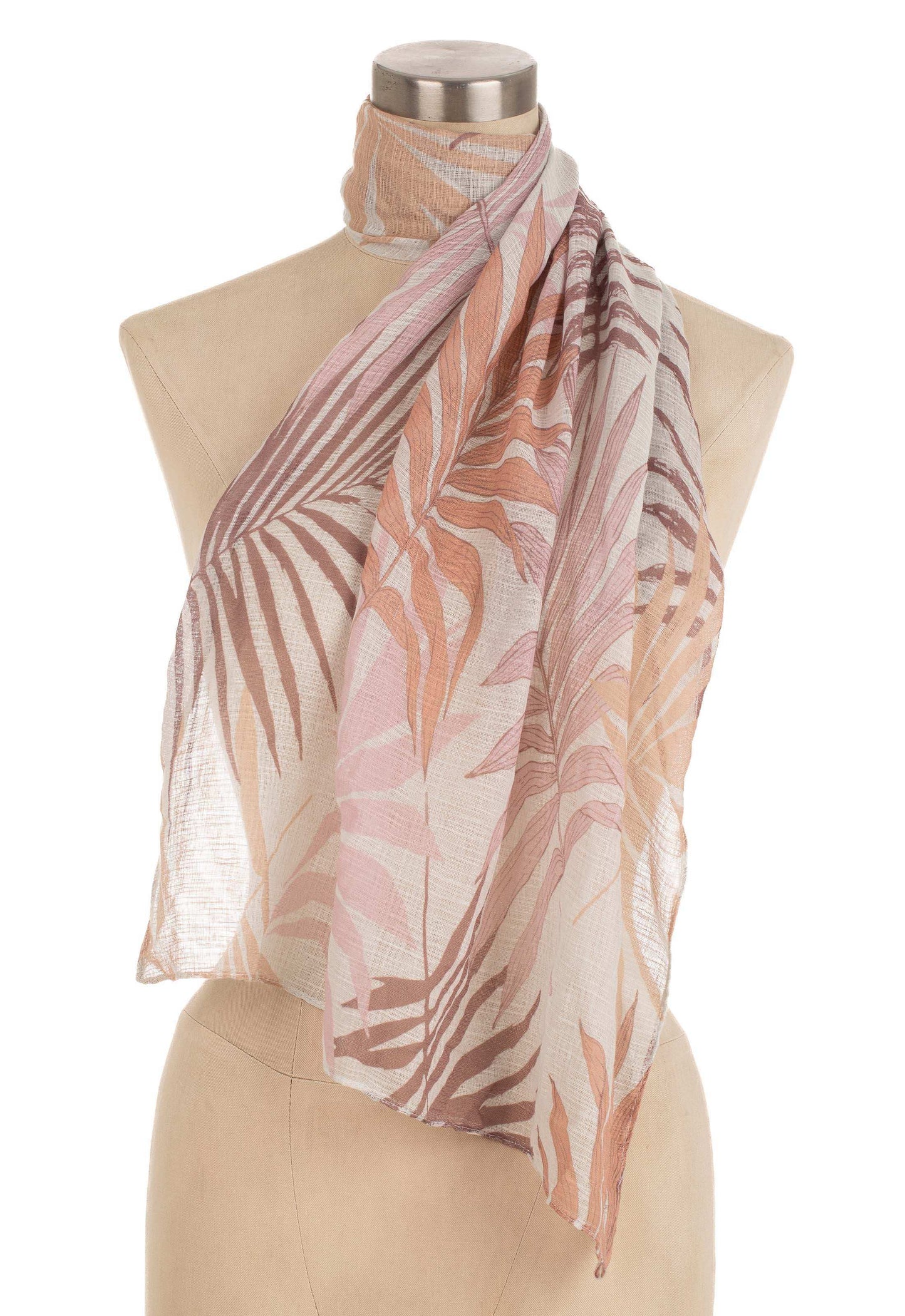 Palm Print Scarf in Soft Hues