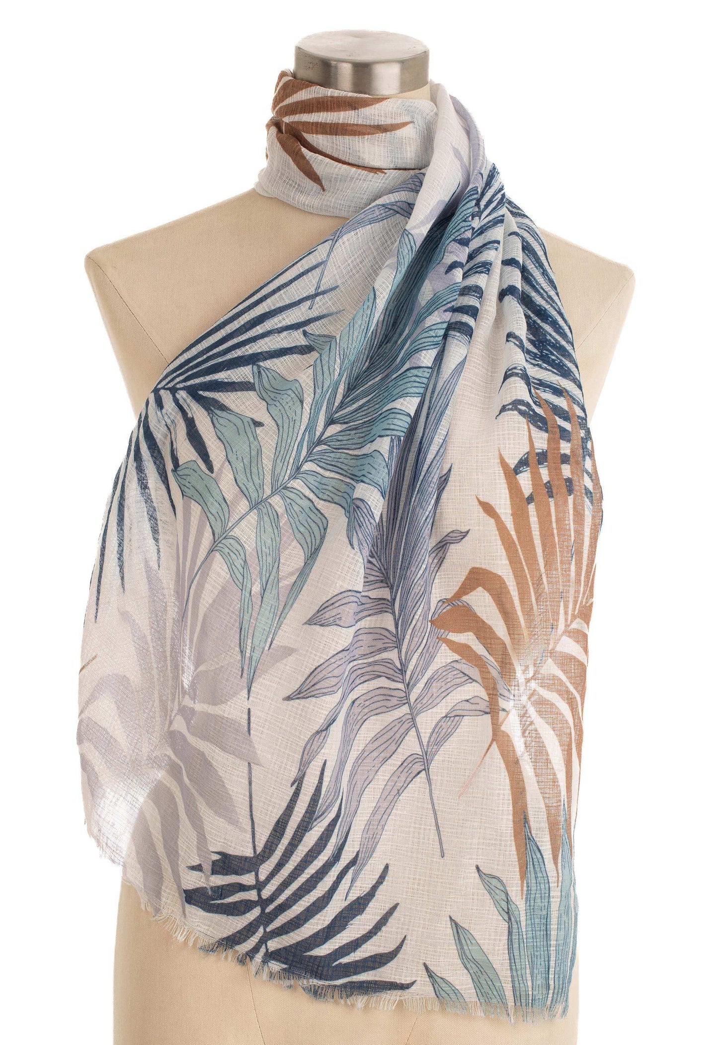 Palm Print Scarf in Rich Shades