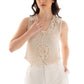 Feminine Perforated Crochet Vest