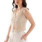 Feminine Perforated Crochet Vest