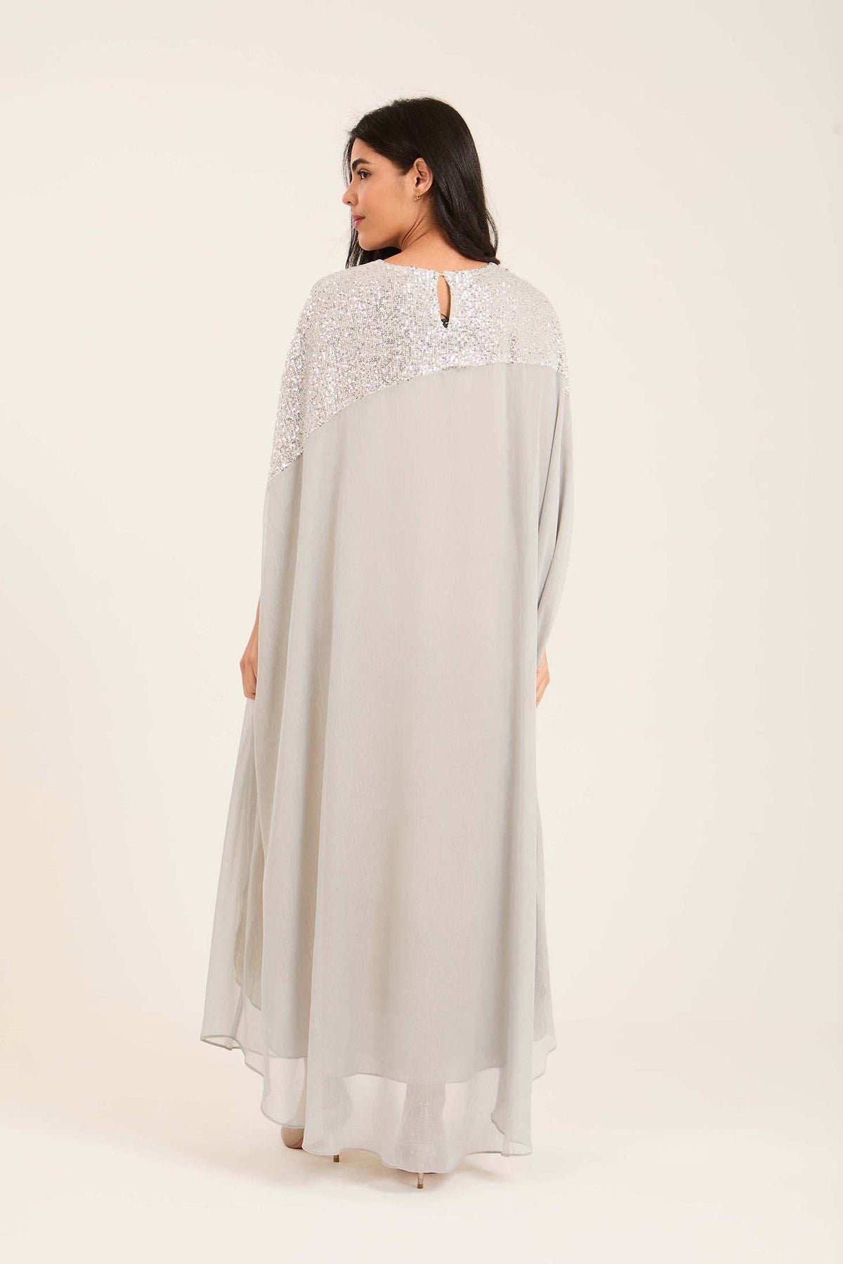 Shiny Sequins Shoulders Loose Kaftan