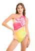 Summer Colorful One-Shoulder Swimsuit