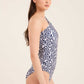 Patterned Femine One-Shoulder Swimsuit