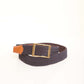 Textured Woven Stretch Belt with PU Leather Trim