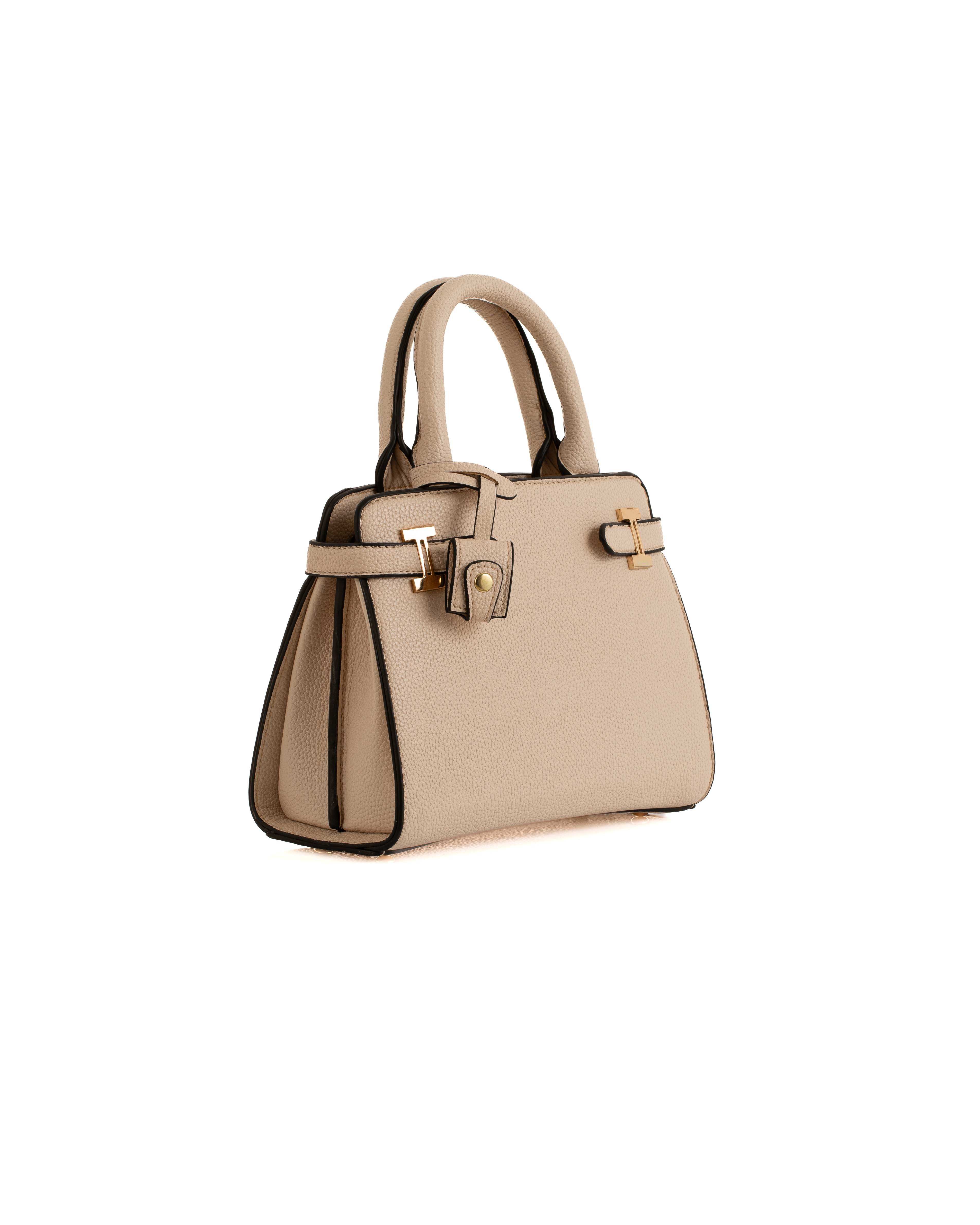 Textured Leather Classy Zipped Handbag