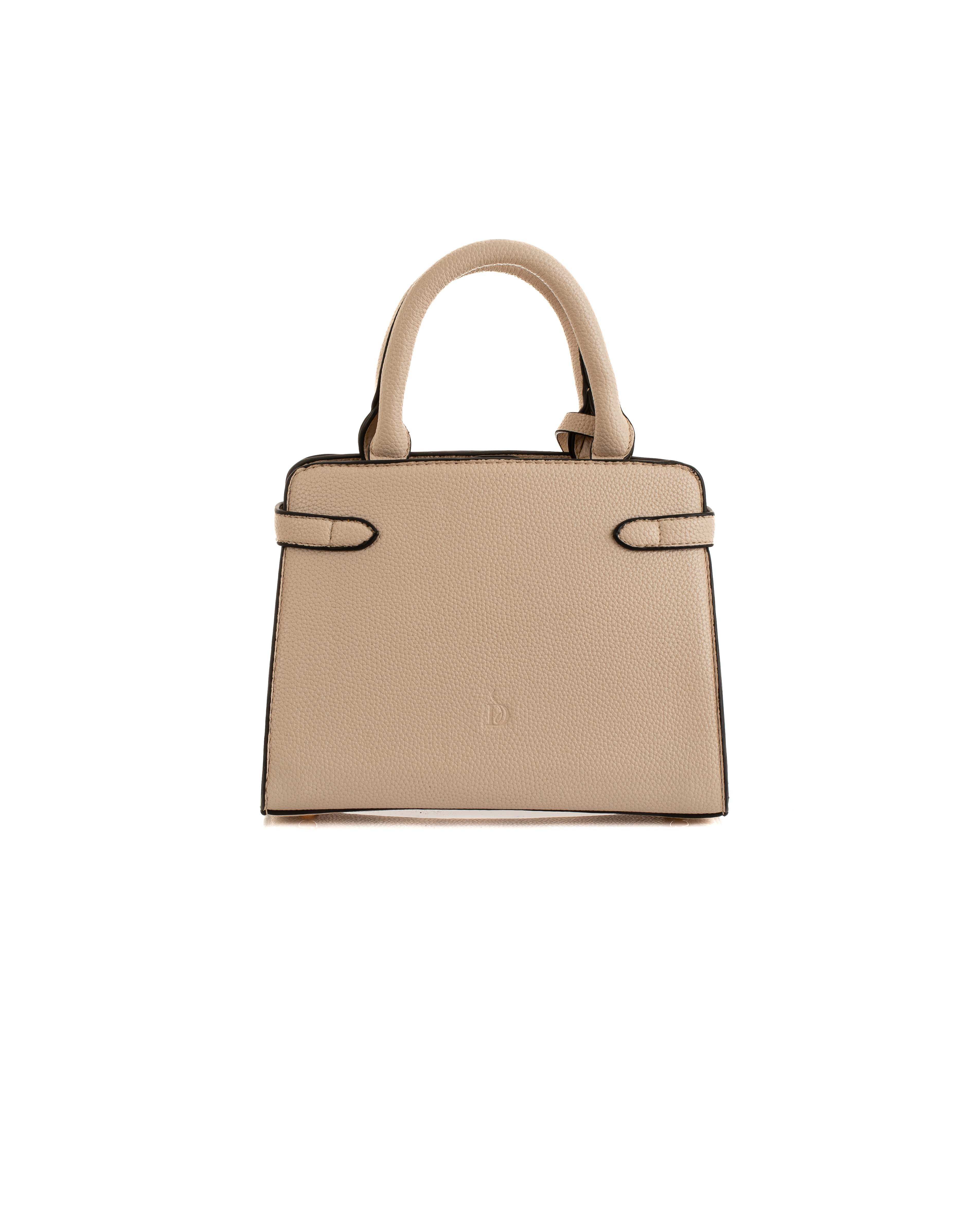 Textured Leather Classy Zipped Handbag