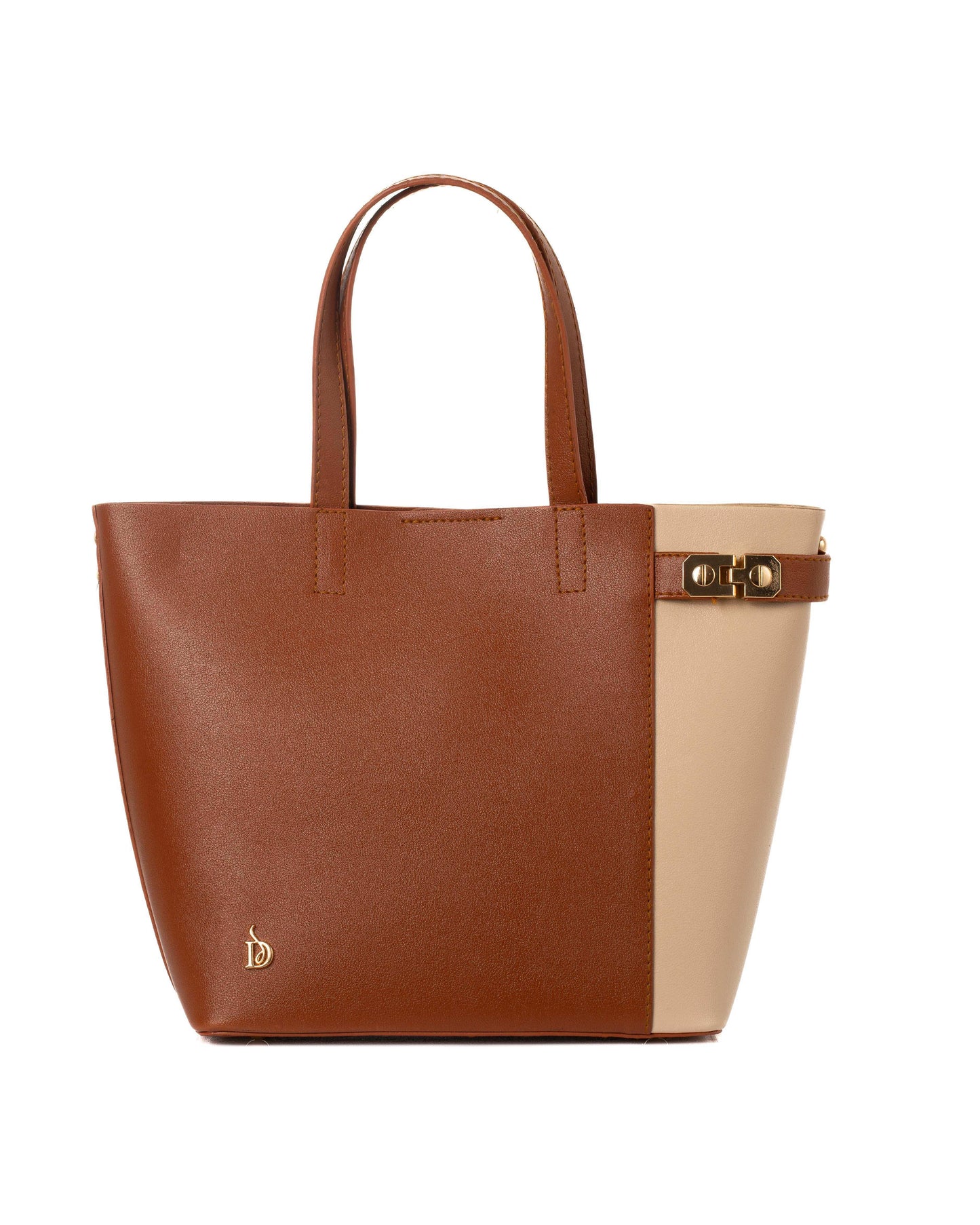Classic Dual-Tone Top-Handle Bag