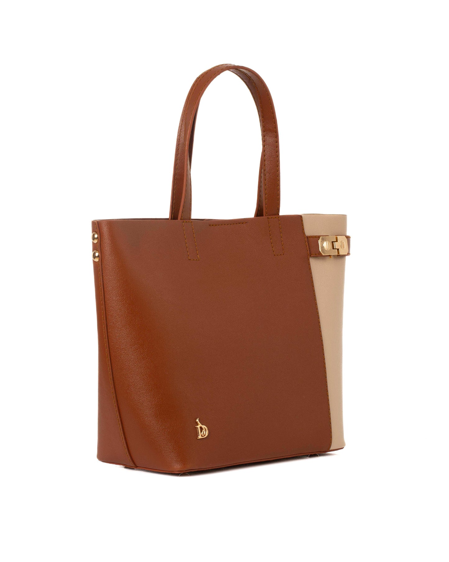 Classic Dual-Tone Top-Handle Bag