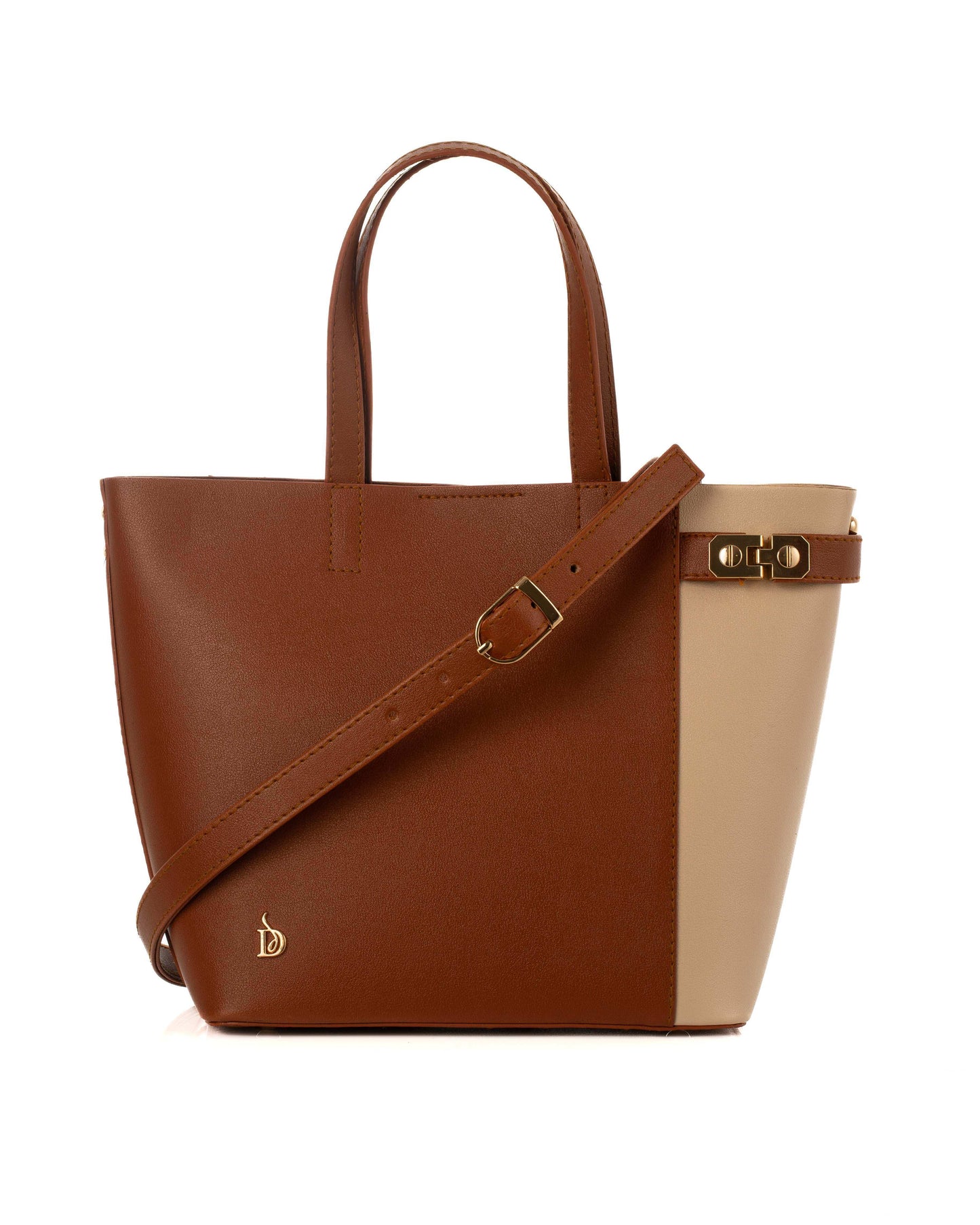Classic Dual-Tone Top-Handle Bag