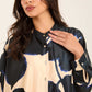 Flowing Printed Blouse with Button Front