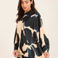 Flowing Printed Blouse with Button Front