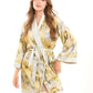 Patterned Lace-Up Short Sleeves Robe