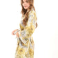 Patterned Lace-Up Short Sleeves Robe