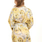 Patterned Lace-Up Short Sleeves Robe