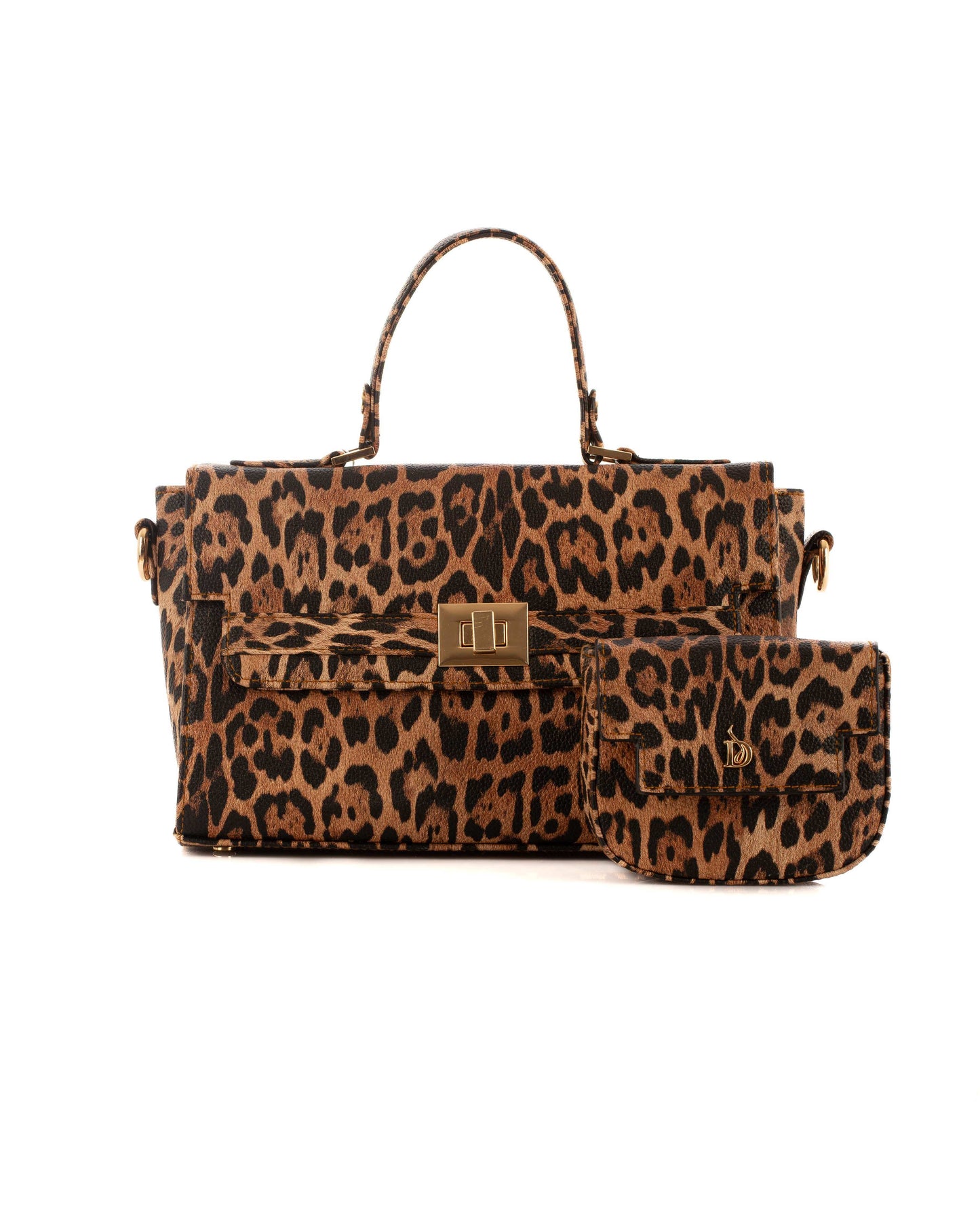 Elegant Crocodile Pattern Handbag with Small Purse