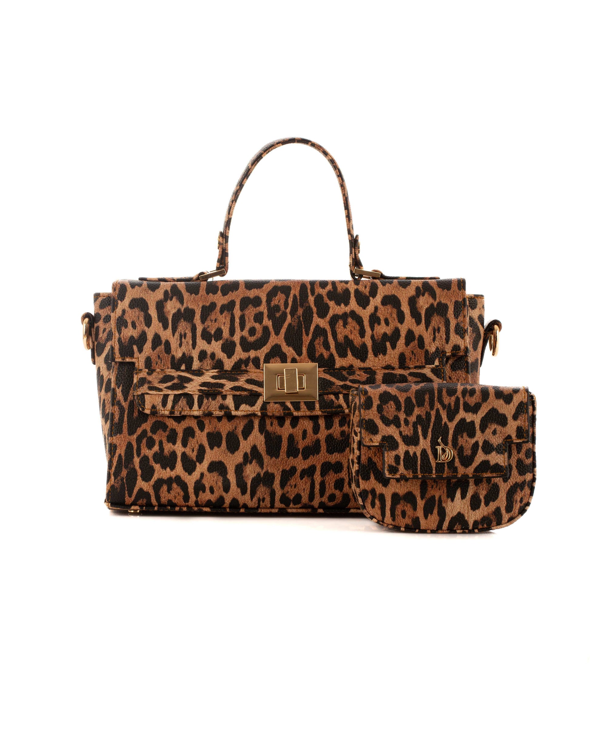 Elegant Crocodile Pattern Handbag with Small Purse
