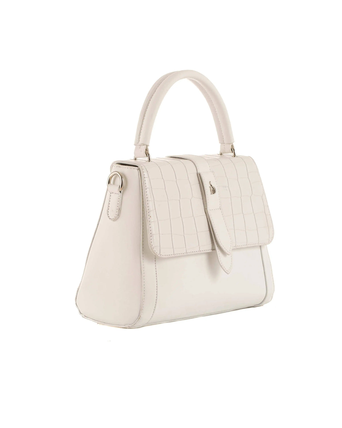 Leather Crocodile-Embossed Office Handbag