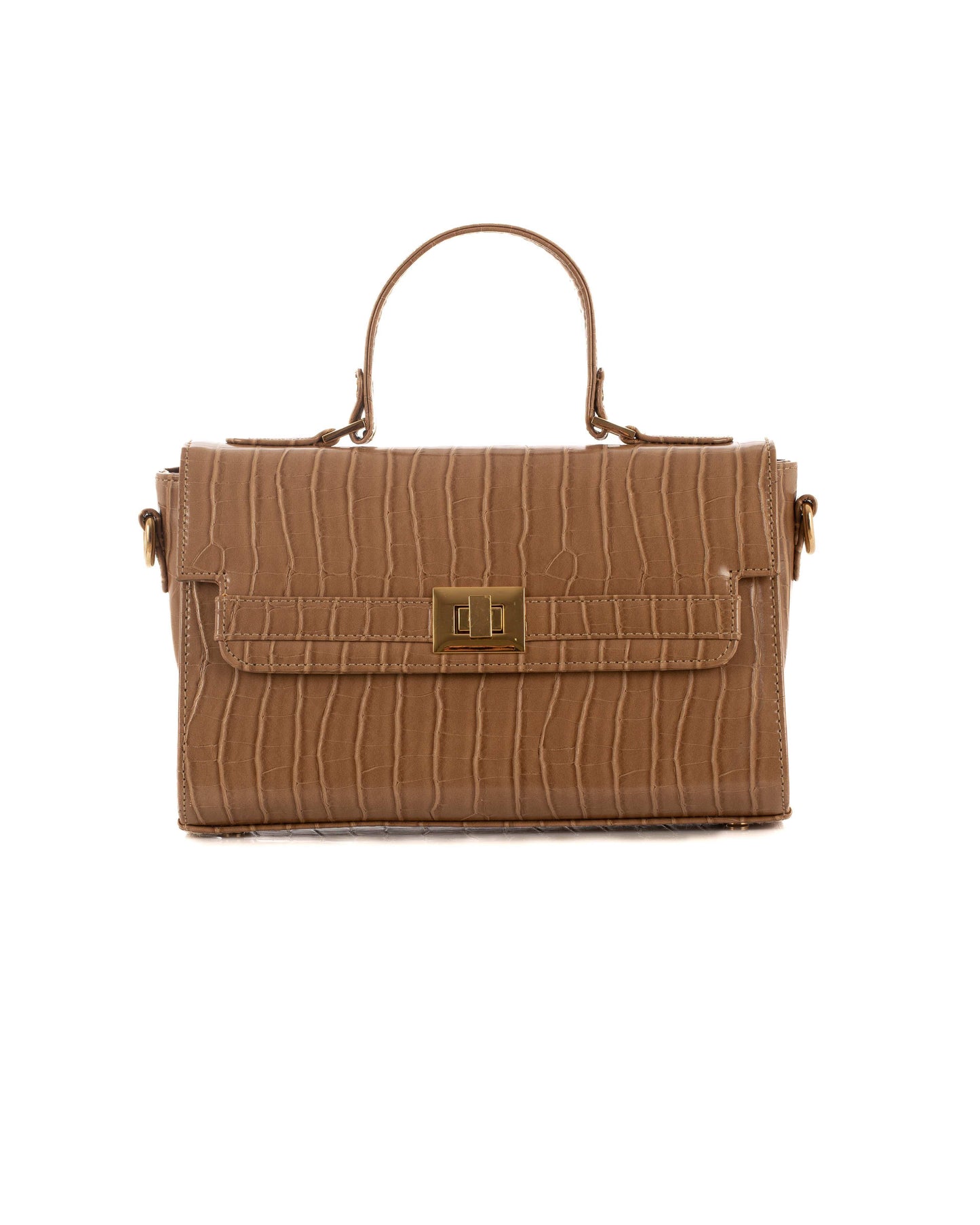 Elegant Crocodile Pattern Handbag with Small Purse