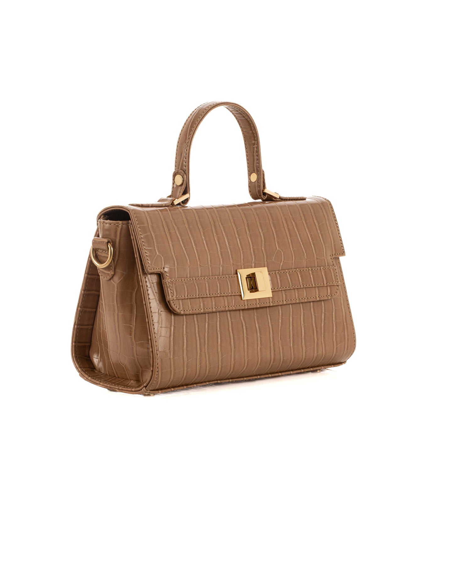 Elegant Crocodile Pattern Handbag with Small Purse