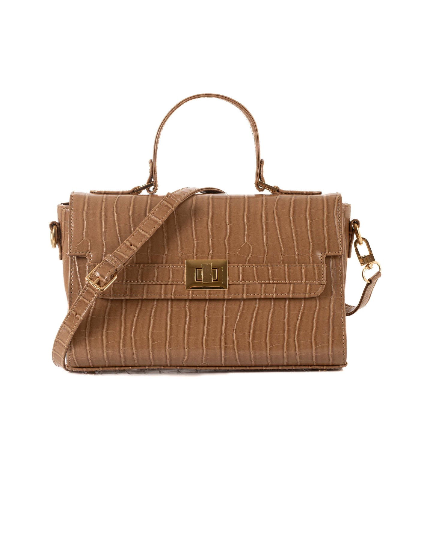 Elegant Crocodile Pattern Handbag with Small Purse