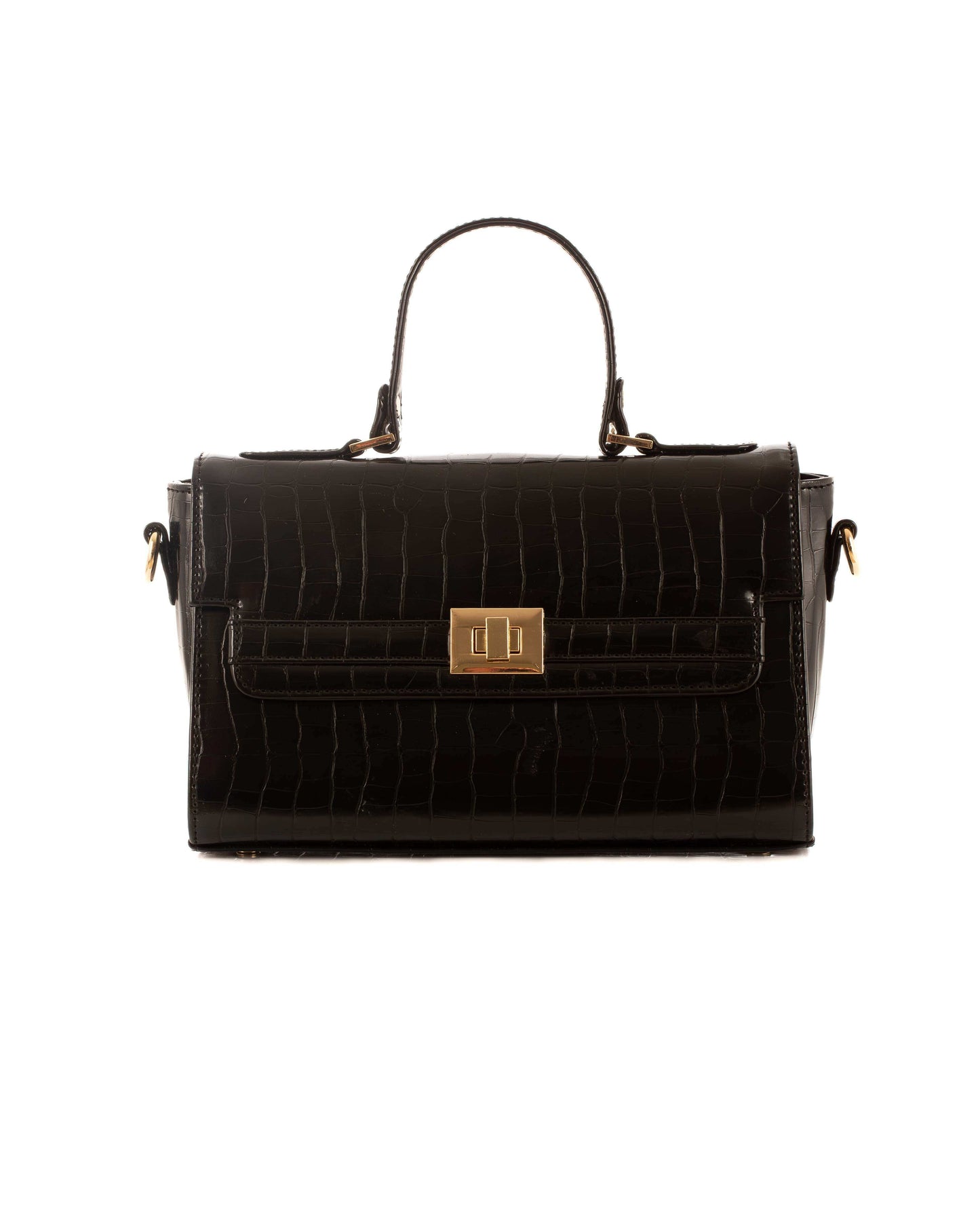 Elegant Crocodile Pattern Handbag with Small Purse