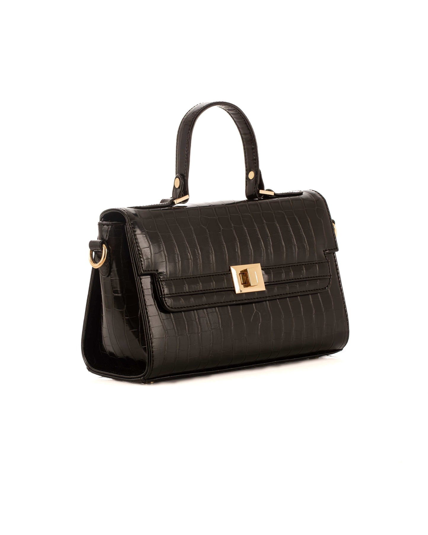 Elegant Crocodile Pattern Handbag with Small Purse