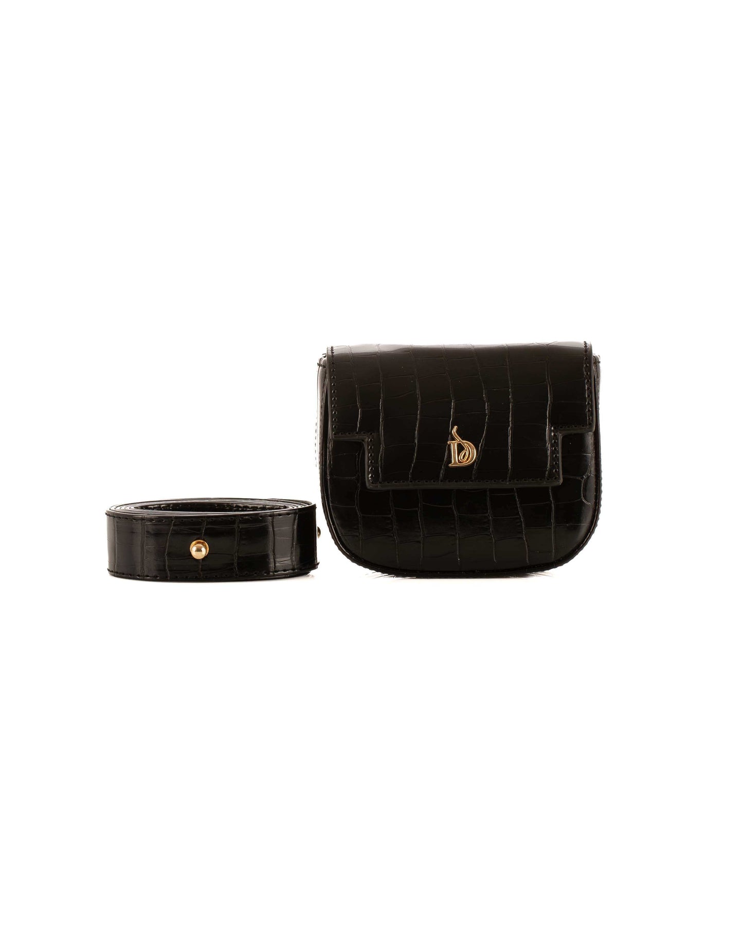 Elegant Crocodile Pattern Handbag with Small Purse