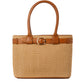 Elegant Belted Straw Office Tote Bag