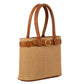 Elegant Belted Straw Office Tote Bag