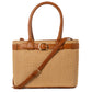 Elegant Belted Straw Office Tote Bag