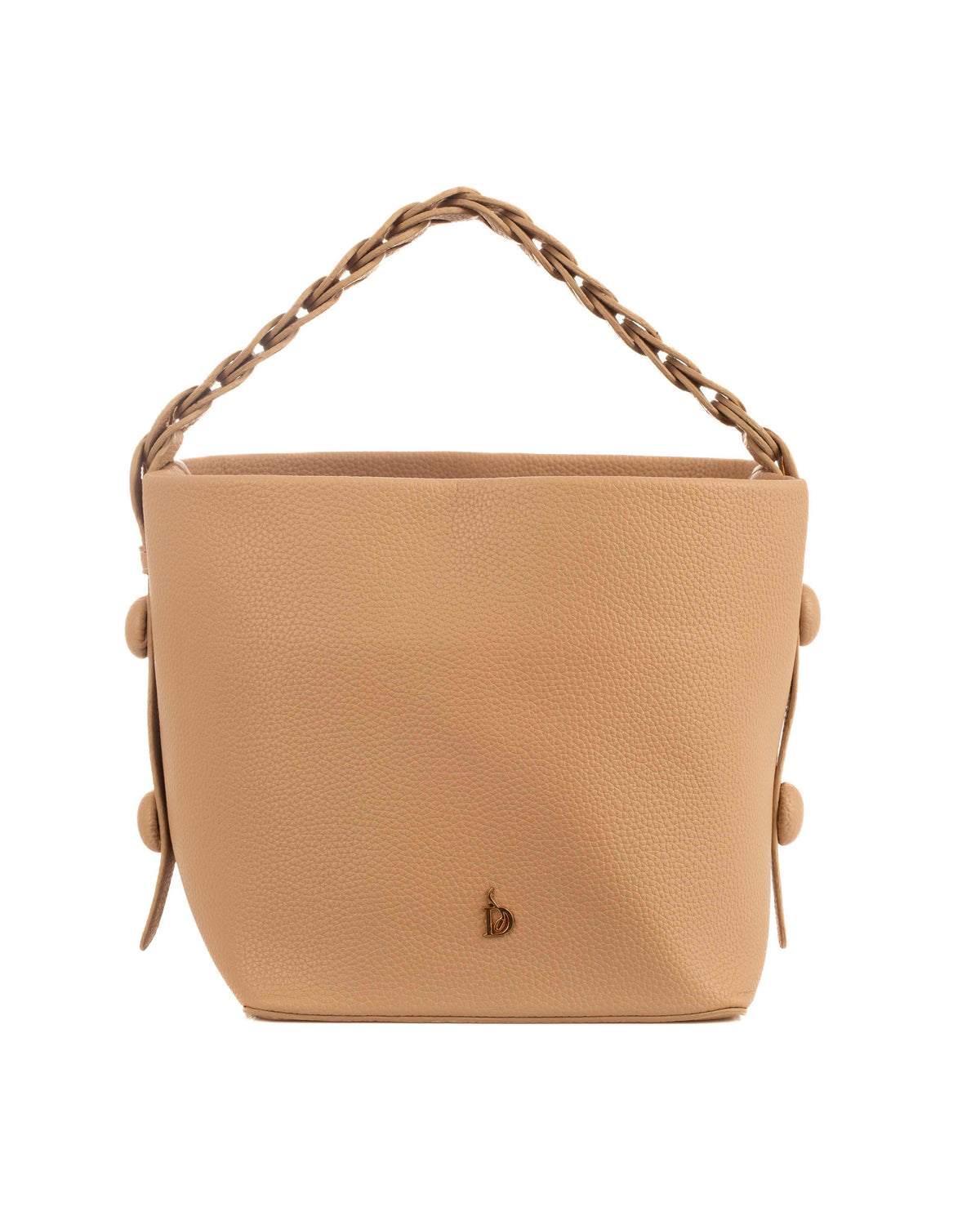 Textured Top-Handle Bag with Braided Handle