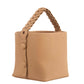 Textured Top-Handle Bag with Braided Handle