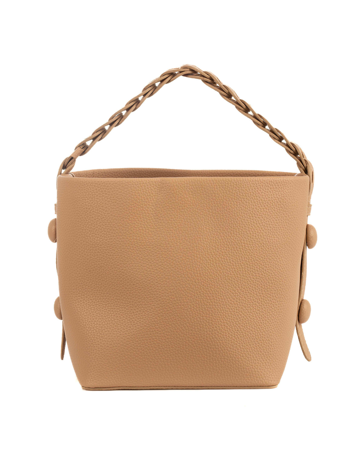 Textured Top-Handle Bag with Braided Handle