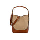 Canvas & Leather Top-Handle Bucket Bag
