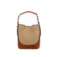 Canvas & Leather Top-Handle Bucket Bag