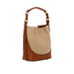 Canvas & Leather Top-Handle Bucket Bag