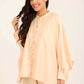Flowing Blouse with Draped Sleeves