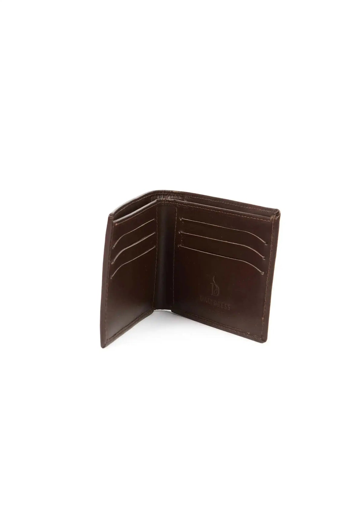 Solid Leather Bi-Fold Wallet with Stripe
