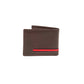 Solid Leather Bi-Fold Wallet with Stripe