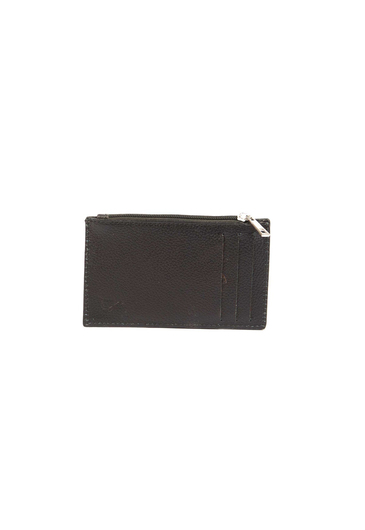 Solid Leather Cards Holder with Zipped Pocket