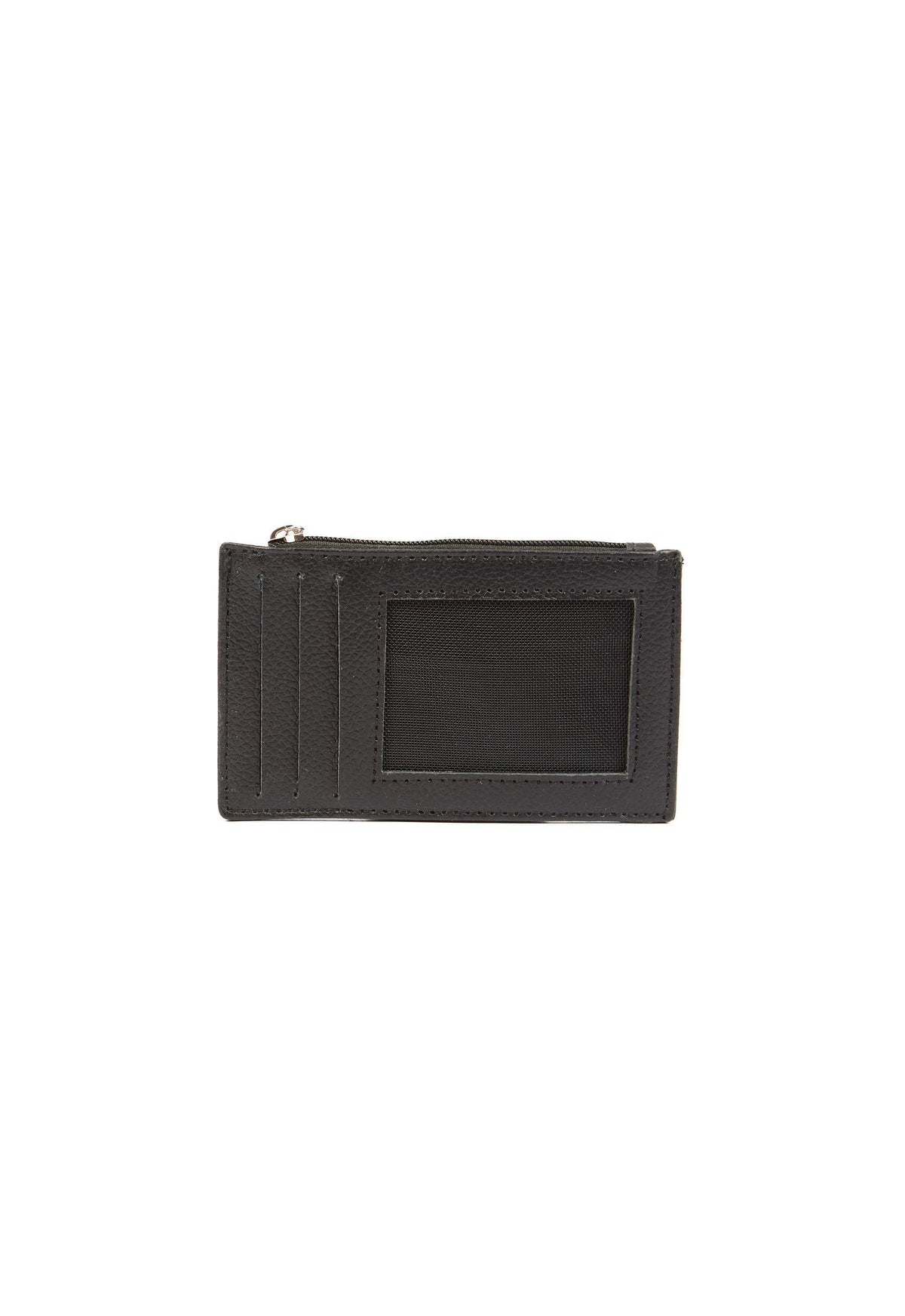 Solid Leather Cards Holder with Zipped Pocket