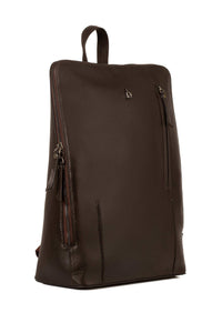 Soft Leather Backpack with Top Zip Closure