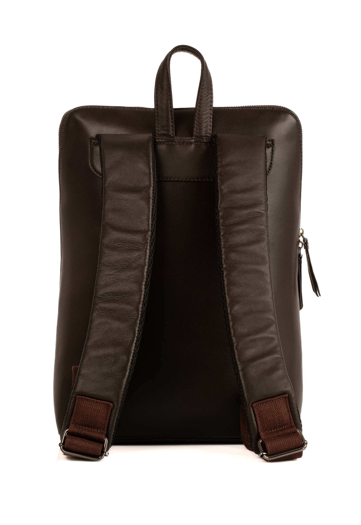 Soft Leather Backpack with Top Zip Closure