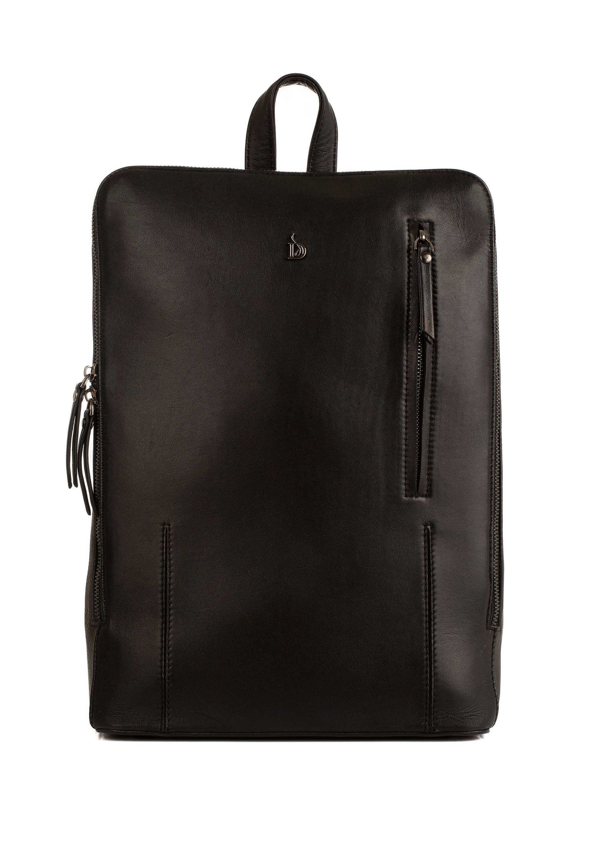 Soft Leather Backpack with Top Zip Closure