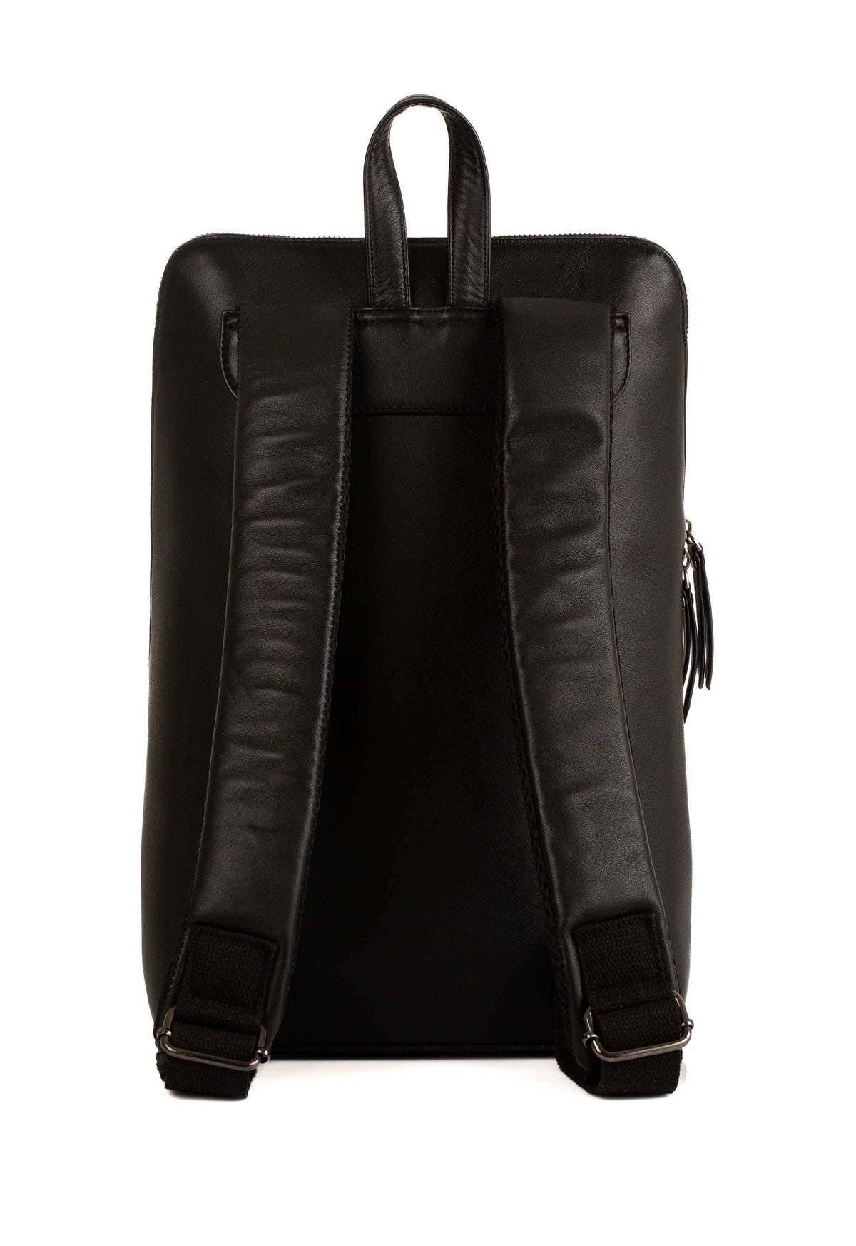 Soft Leather Backpack with Top Zip Closure