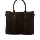 Top-Handle Cloth & Leather Laptop Bag