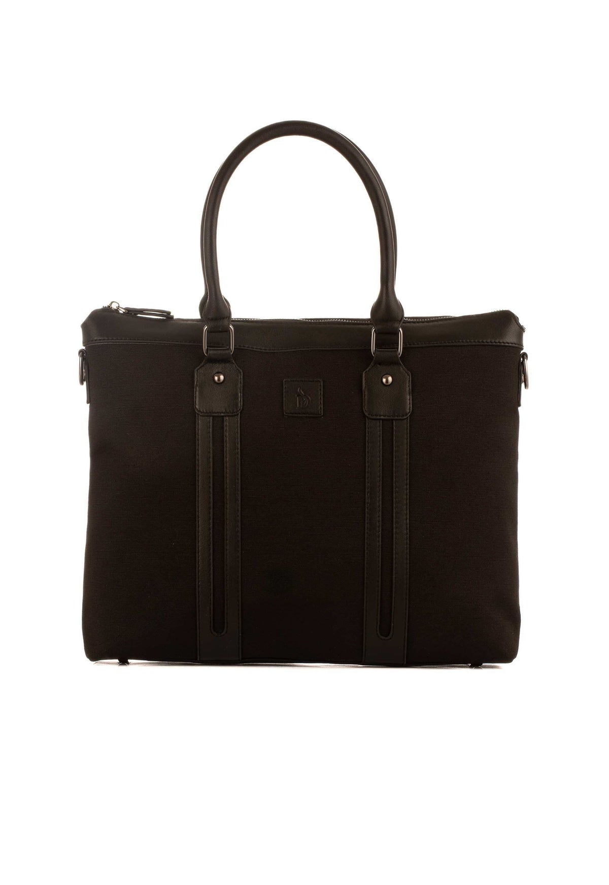 Top-Handle Cloth & Leather Laptop Bag