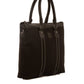Top-Handle Cloth & Leather Laptop Bag