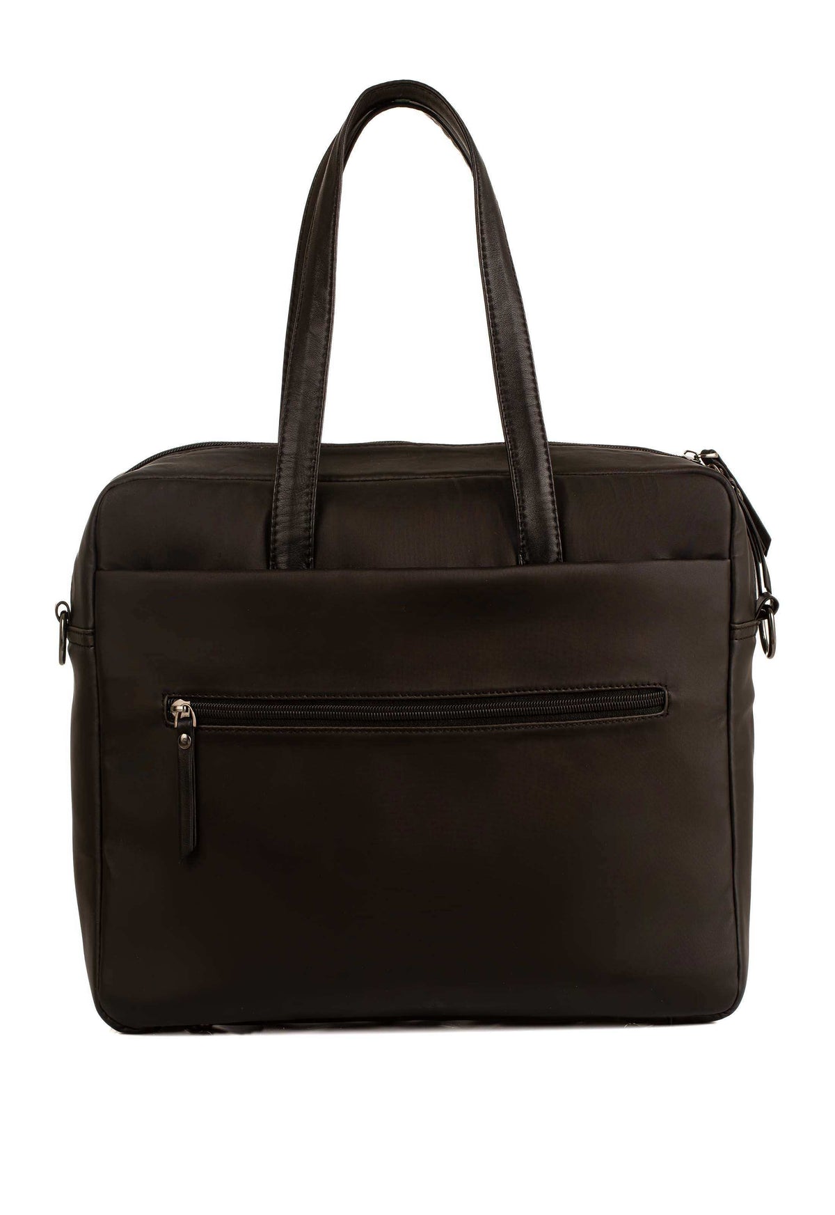 Zipped Laptop Leather Top-Handle Bag