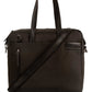 Zipped Laptop Leather Top-Handle Bag